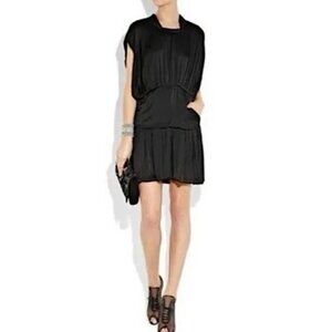 NWT Theyskens Theory Diza Washed Satin Cowl Neck Women's Silky Dress Size Large